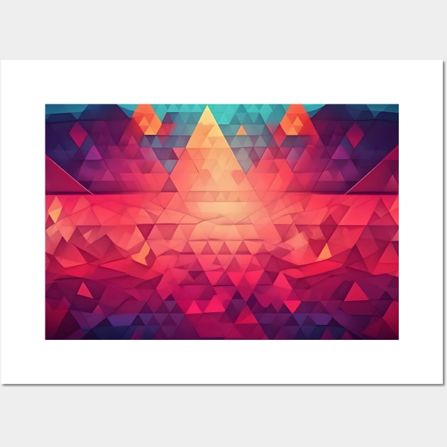 Crimson Elevation: Mesmerizing 3D Pyramid Delight Wall Art by Salaar Design Hub